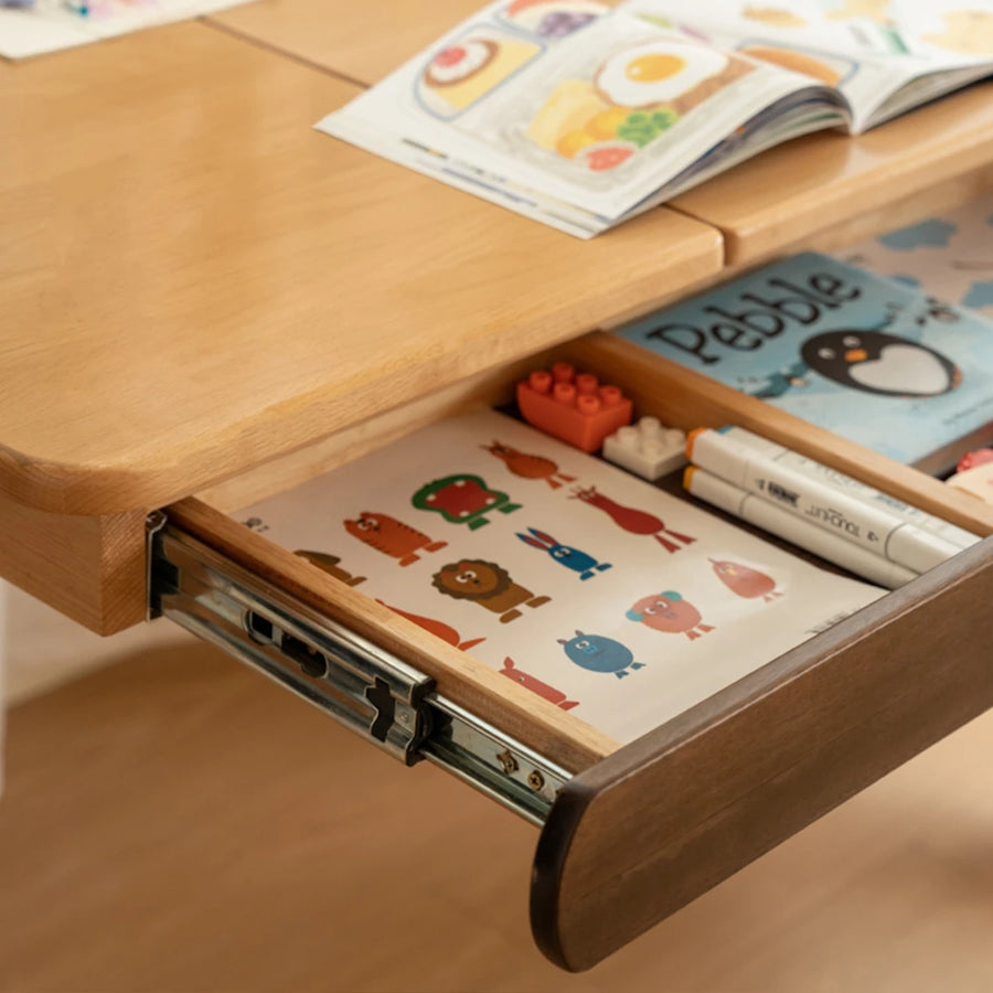 Solid wood liftable study table, childrens desk table of study, study table for kids