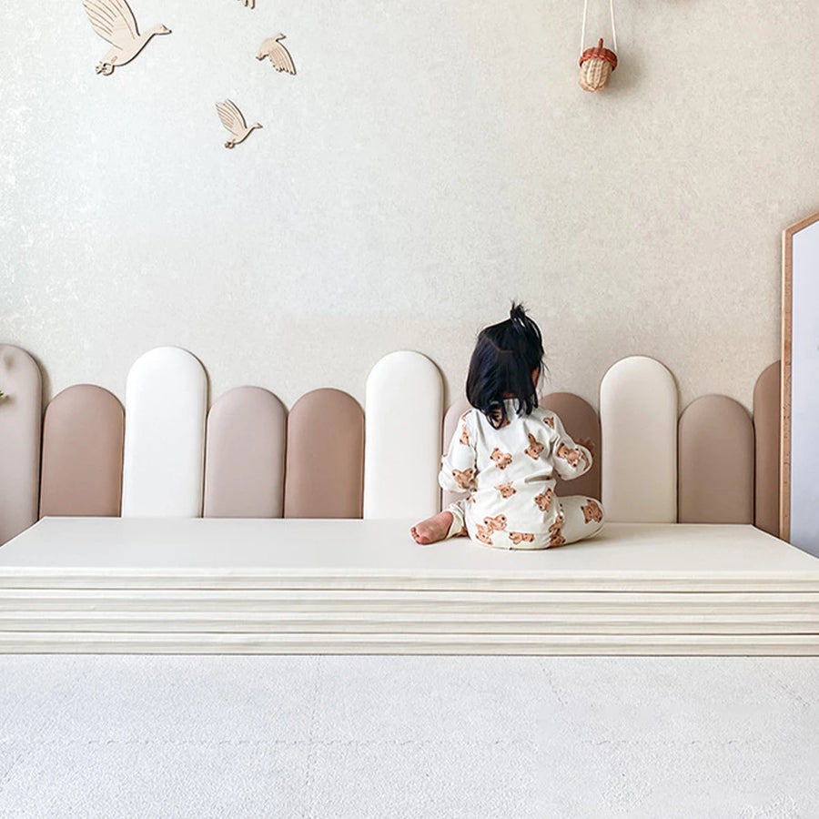 Wall Padding for Kids, Peel and Stick Headboard Upholstered Wall Panels, Wall Protection Pad for Tatami, Bedroom, Playroom, Nursery, Pack of 10 Panels