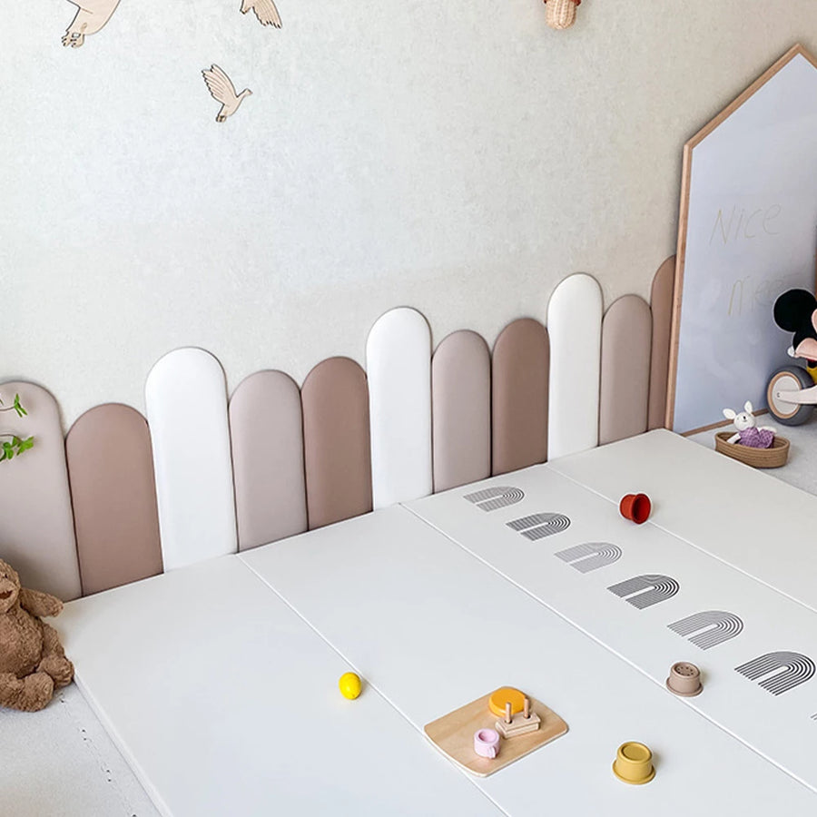 Wall Padding for Kids, Peel and Stick Headboard Upholstered Wall Panels, Wall Protection Pad for Tatami, Bedroom, Playroom, Nursery, Pack of 10 Panels