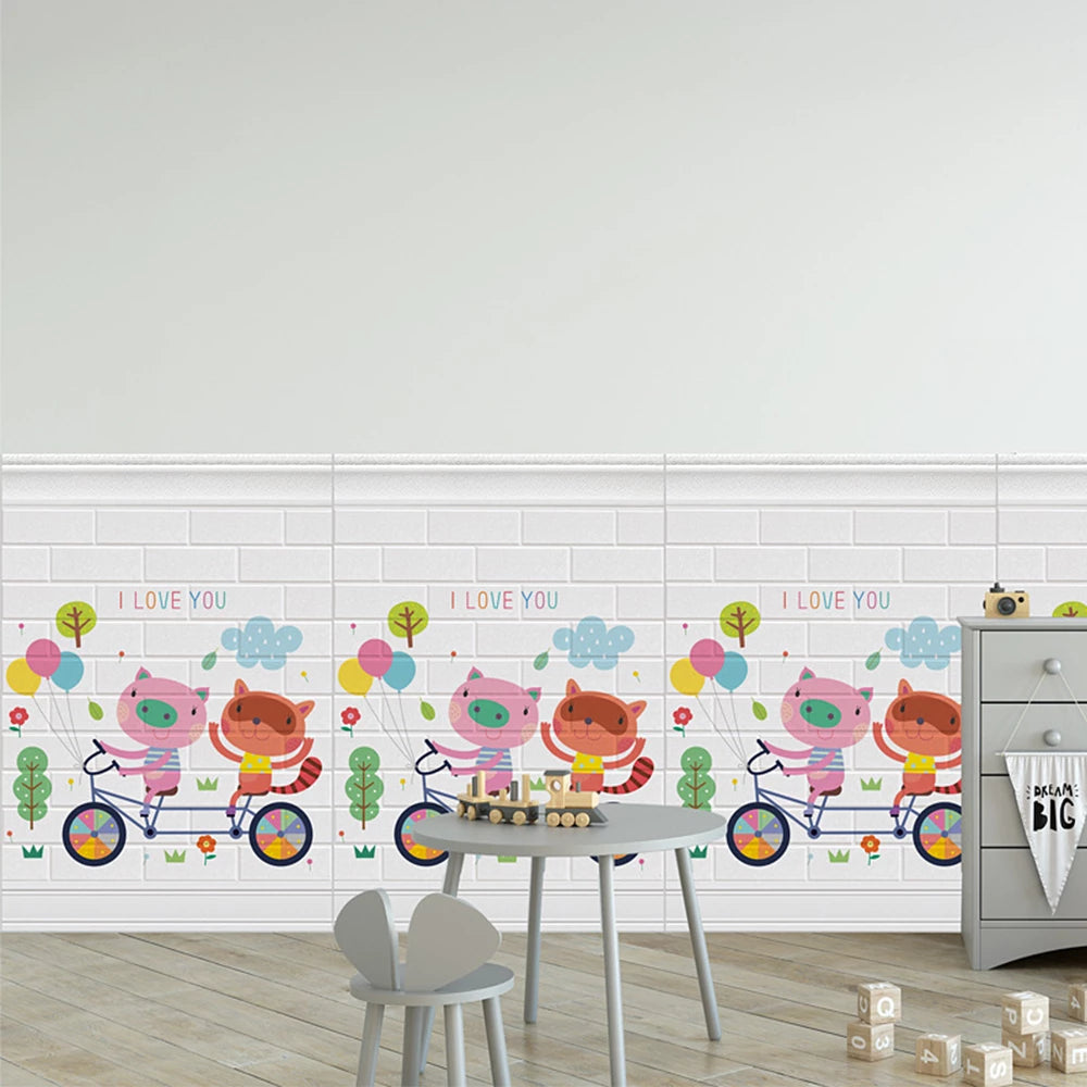 Peel and Stick Wallaper, Wallpaper Self-adhesive 3D Baseboard Wall Sticker, Waterproof and Anti-collision Wall Sticker