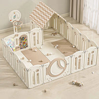 Foldable Baby Playpen with House and 1.6in Matching Toys| Star-Moon