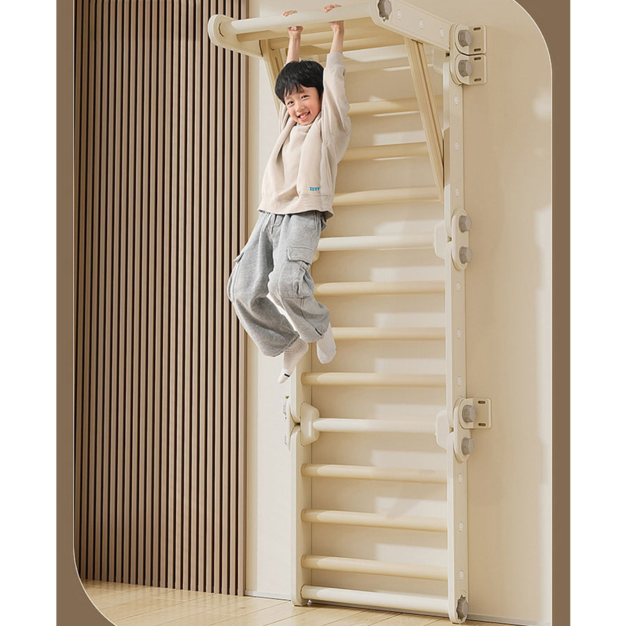 Foldable 3 in 1 Wooden Climbing Triangle Ladder Indoor Kids Play Gym Activity Climber Structure Toys