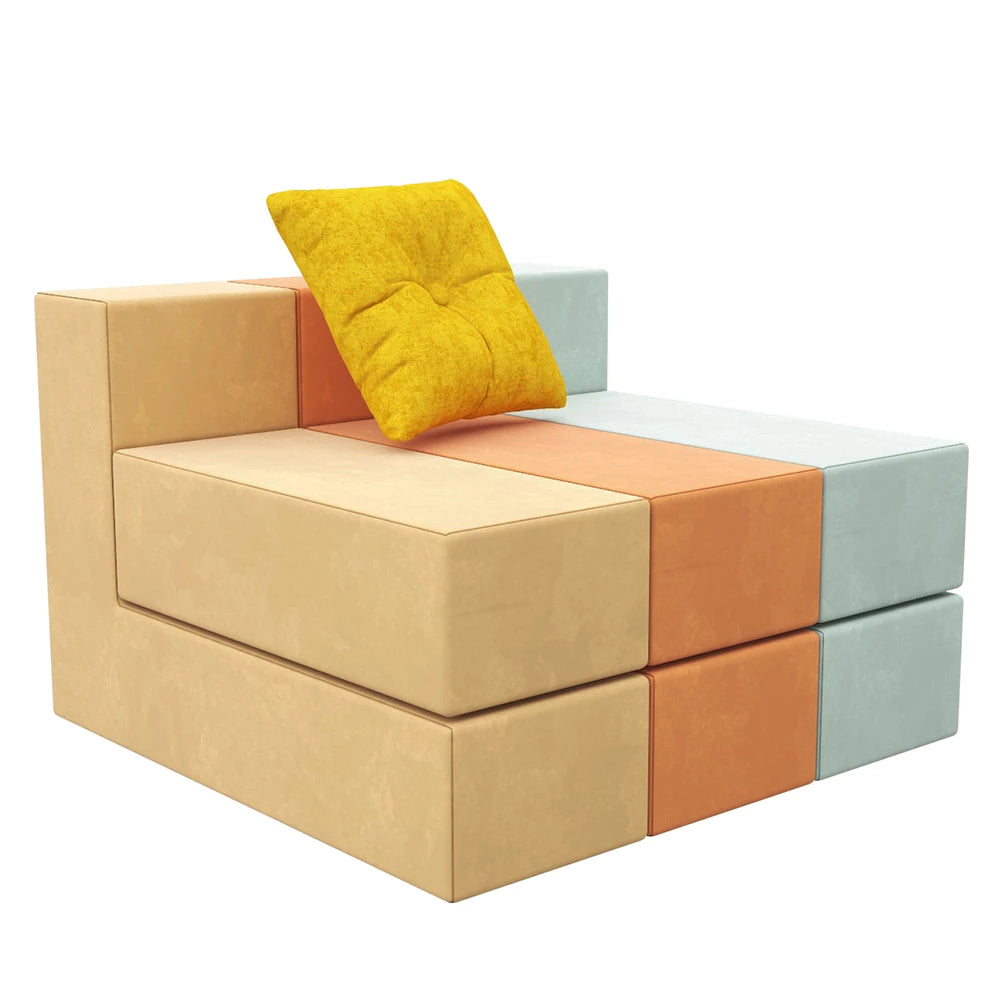 Kids Couch Children Foam Game Sofa- Parent-child Interactive Sofa Combination-Solid Color