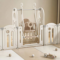 Foldable Baby Playpen with House and 1.6in Matching Toys| Star-Moon