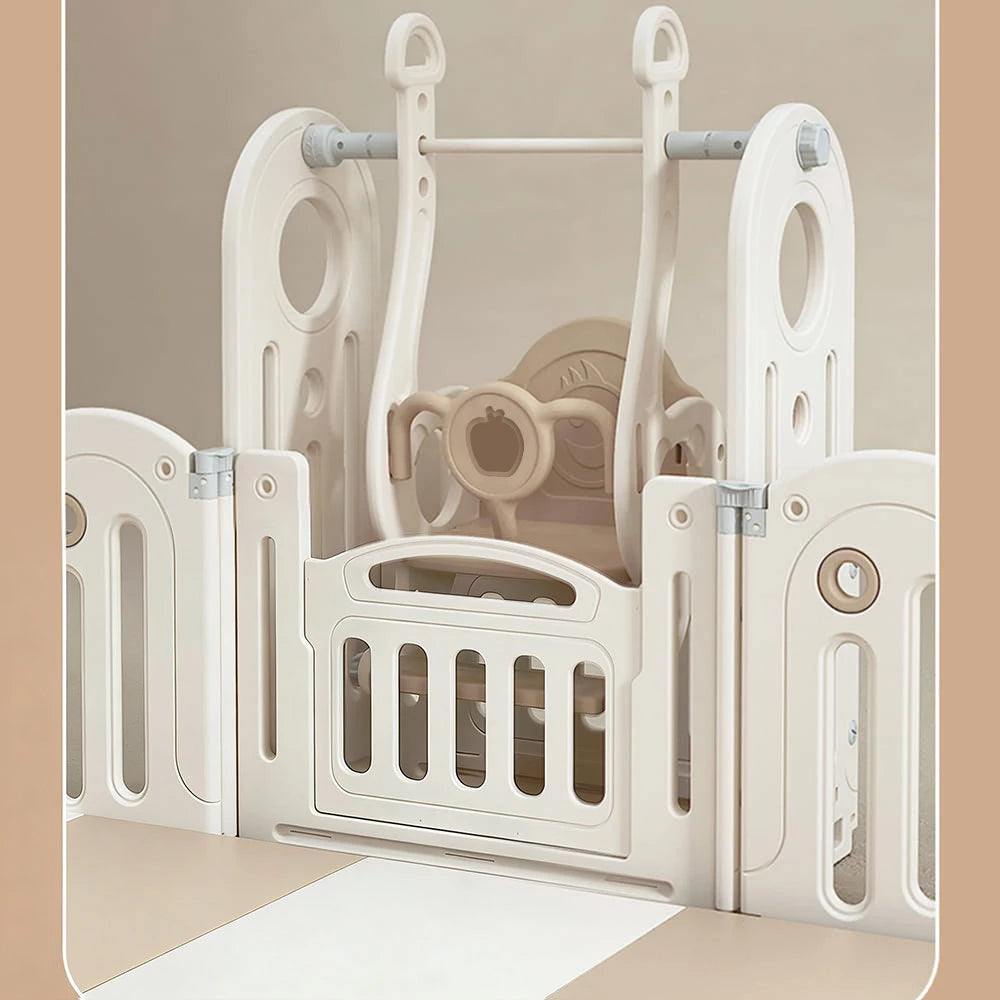 Foldable Baby Playpen with House and 1.6in Matching Toys| Star-Moon