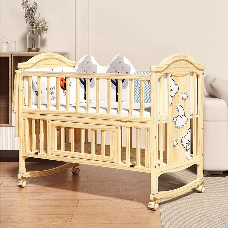 Pure Era Baby Crib Sets with Changing Table Infant Portable Crib