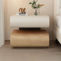 Modern Light Luxury Bedroom Nightstand — Cat-Scratch-Resistant Leather & Multi-Layer Solid Wood Construction, Dual-Drawer Design, Floating Storage Cabinet