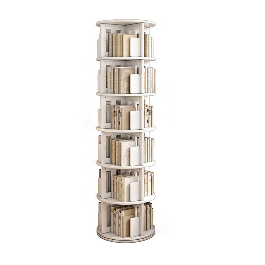 Solid Wood Rotating Bookshelf,Round Rotating Bookcase 360 Display,Floor Standing Bookcase for Kids & Adults,Corner Bookshelf