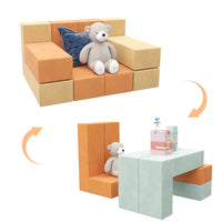 Kids Couch Children Foam Game Sofa- Parent-child Interactive Sofa Combination-Solid Color