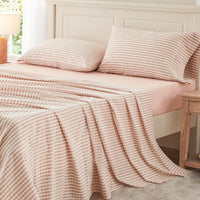 100% Washed Cotton Gingham Bed Sheet Set