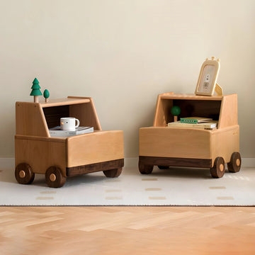 Wooden Children's Bedside Table Modern Simple Bedroom Storage Cabinet Home Cartoon Car Bedside Cabinet