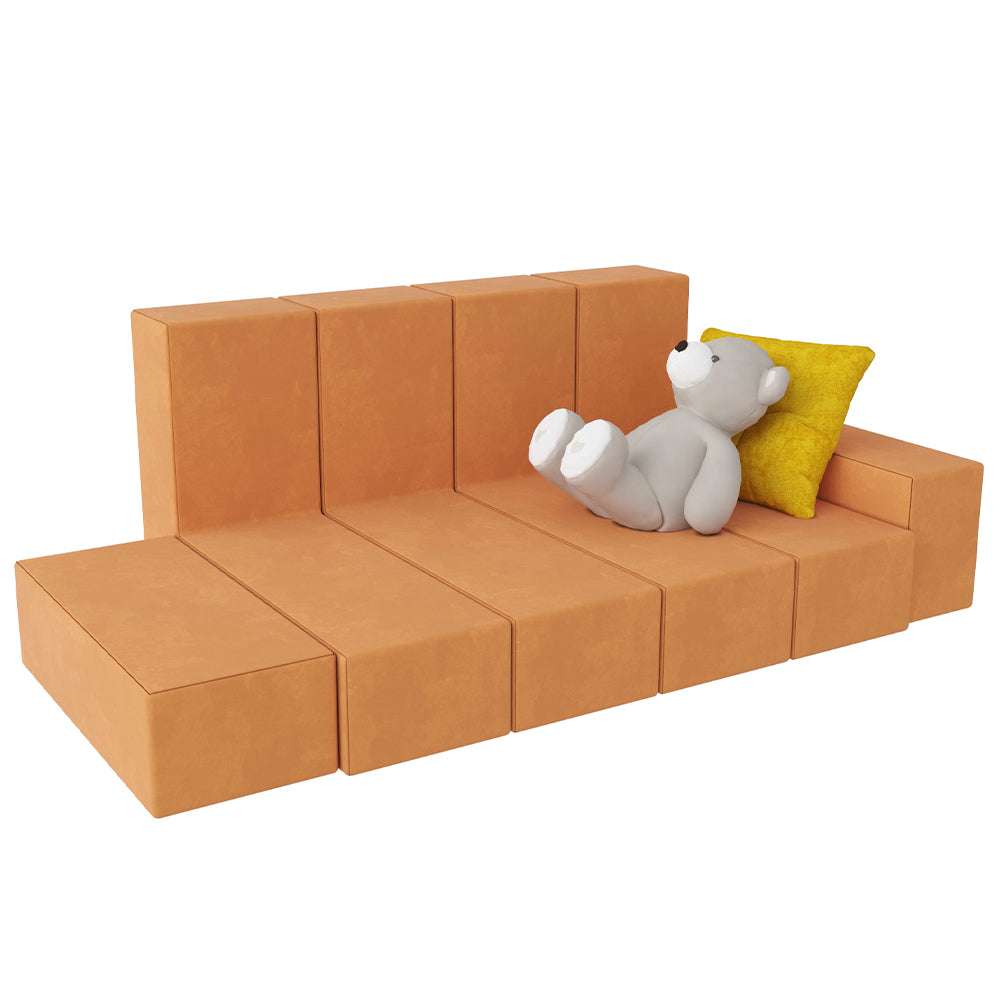 Kids Couch Children Foam Game Sofa- Parent-child Interactive Sofa Combination-Solid Color