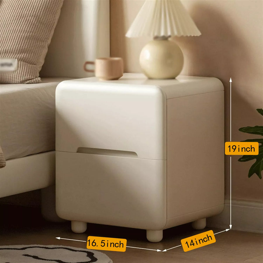 Bedside Table for Bedroom, White Storage Cabinet with Drawers, Solid Wood Bedside Cabinet Small Cabinet for Living Room, Bedroom, Study Room,Nightstand Furniture