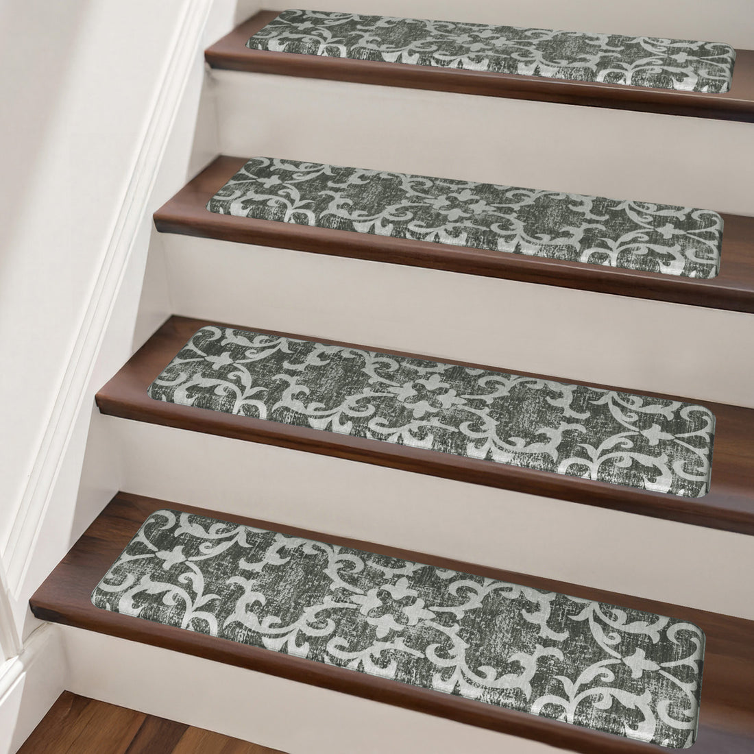 Staircase Step Treads Foam Stair Pads Cushioned  | 8" x 30" PVC Material(Set of 2,12)