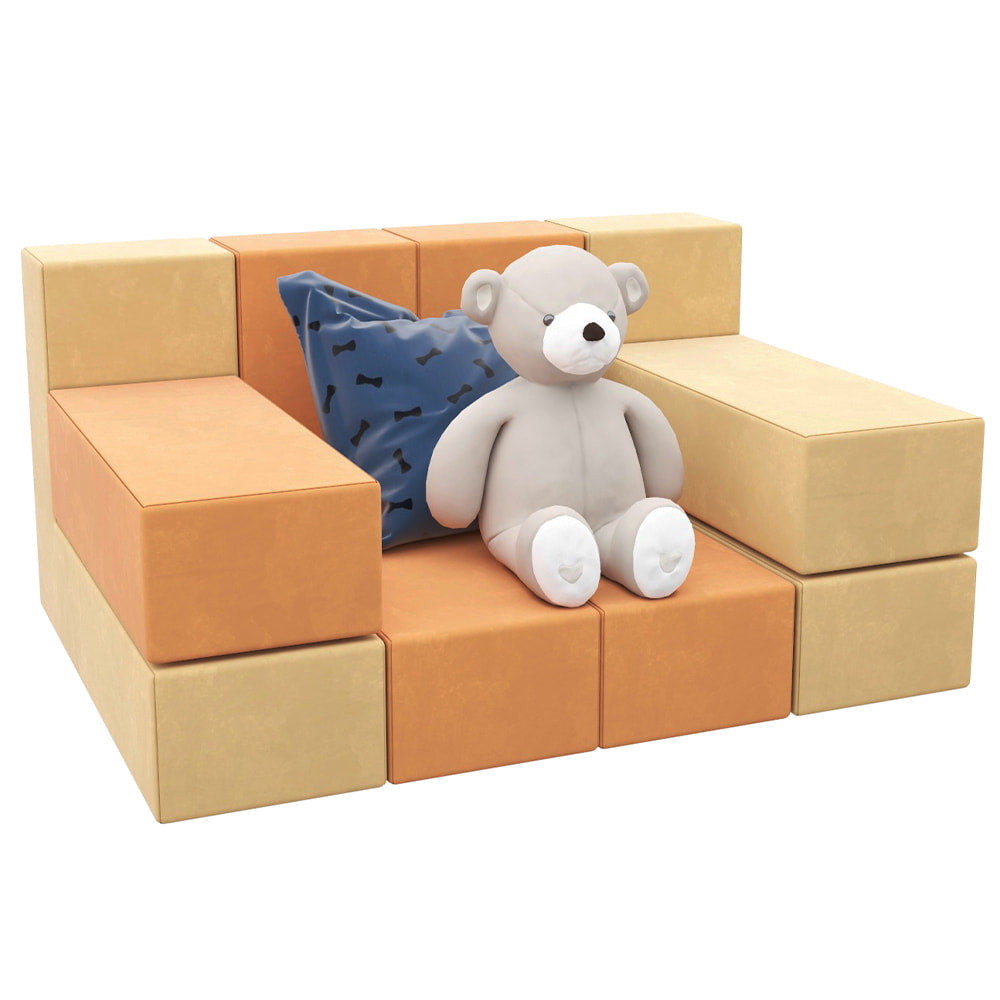 Kids Couch Children Foam Game Sofa- Parent-child Interactive Sofa Combination-Solid Color