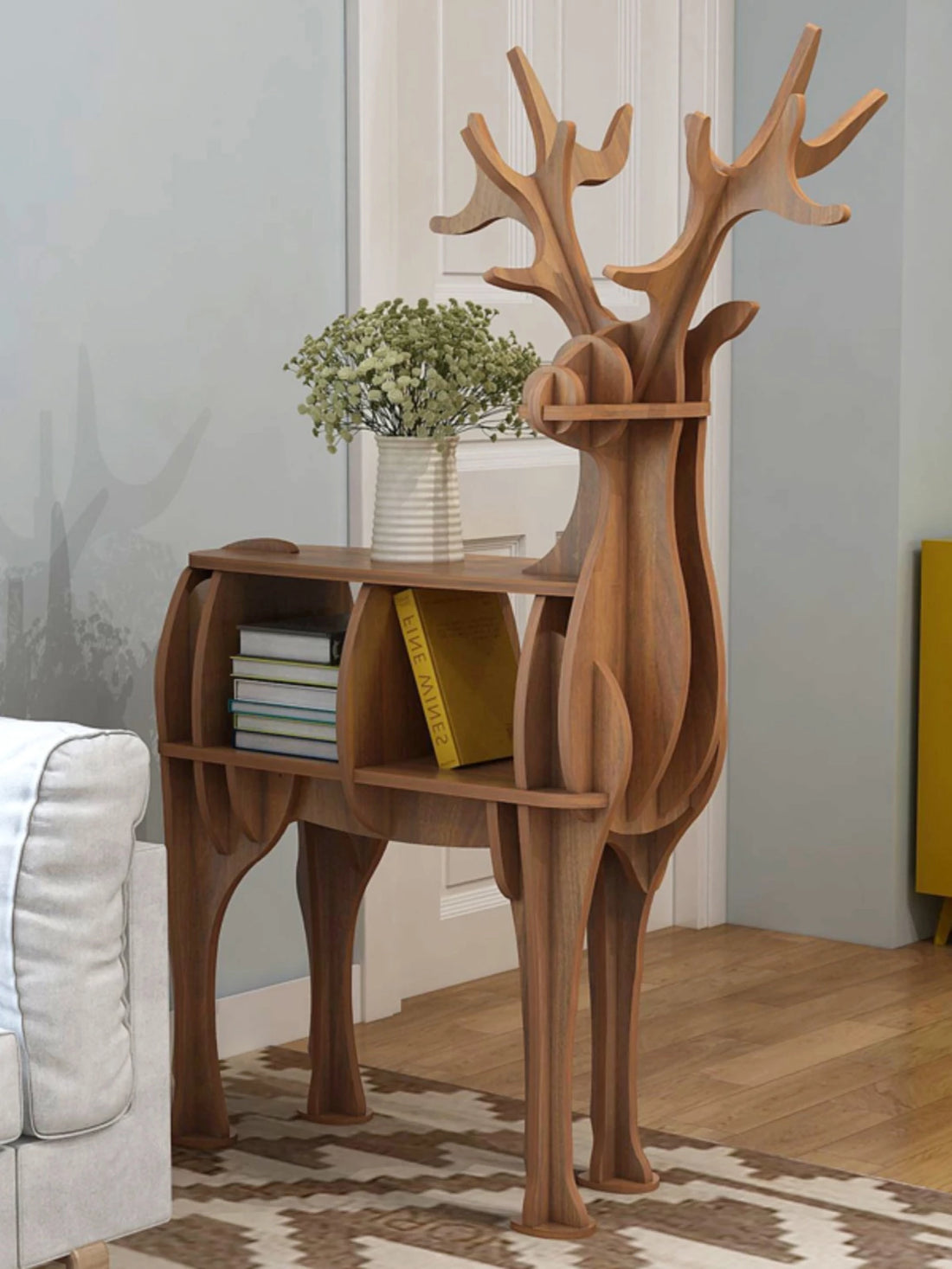 Creative Kids Bookshelf Wooden elk Animal Bookshelf