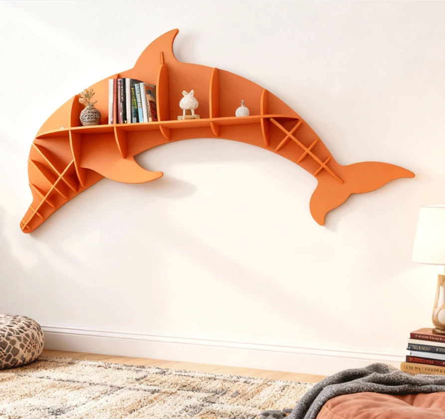 Kids Creative Dolphin Bookshelf Locker Wooden