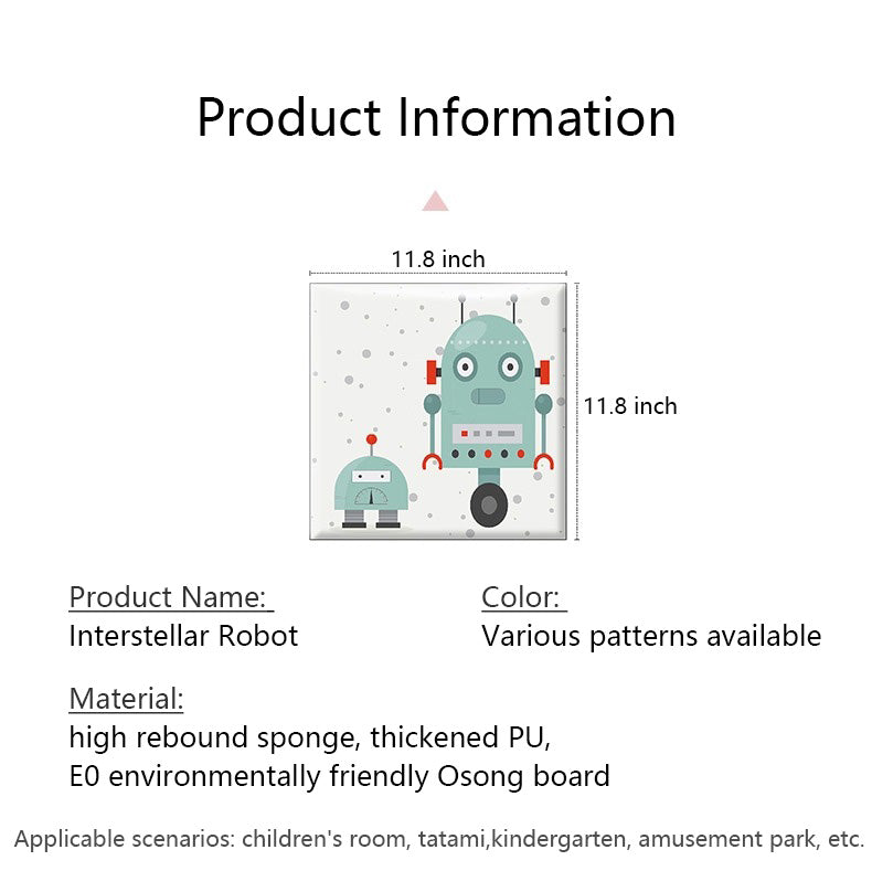 Bedside decorative soft package background wall soft package stickers self-adhesive bedroom anti-collision robot backrest custom astronaut wall enclosure