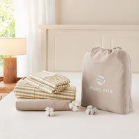 100% Washed Cotton Gingham Bed Sheet Set