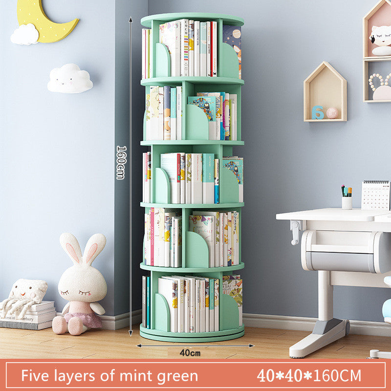 Children's rotating bookshelf