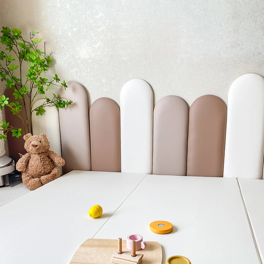 Wall Padding for Kids, Peel and Stick Headboard Upholstered Wall Panels, Wall Protection Pad for Tatami, Bedroom, Playroom, Nursery, Pack of 10 Panels