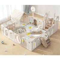 Foldable baby fence with house and matching toys| Star-Moon