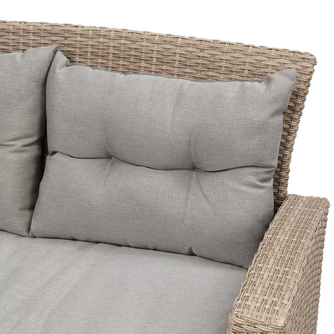 4-Piece All-Weather Wicker Patio Sofa Set with Ottoman and Cushions - Perfect for Outdoor Conversations