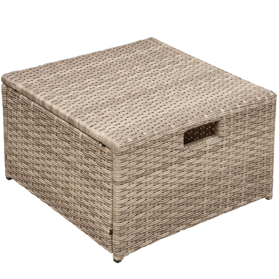 4-Piece All-Weather Wicker Patio Sofa Set with Ottoman and Cushions - Perfect for Outdoor Conversations