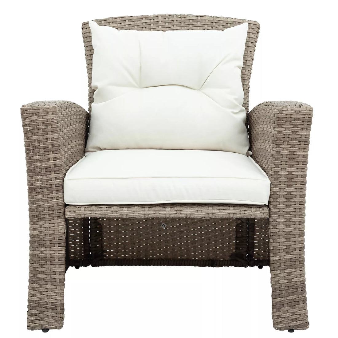 4-Piece All-Weather Wicker Patio Sofa Set with Ottoman and Cushions - Perfect for Outdoor Conversations