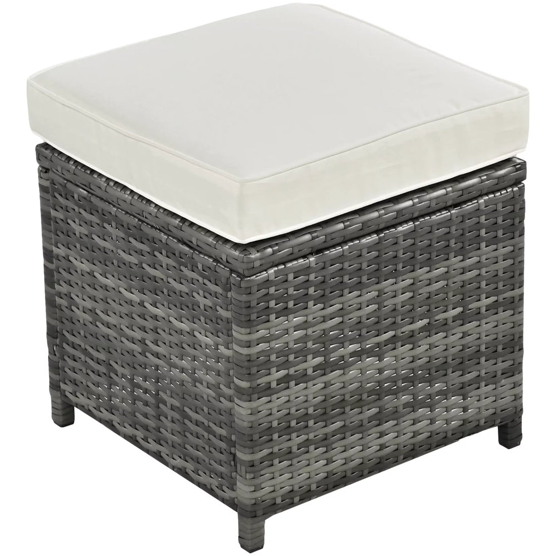 6-Piece Outdoor Sectional Furniture Set with Storage Box and Adjustable Seat, All Weather Rattan Sofa Set with Removable Covers and Tempered Glass Top Table for Garden Patio
