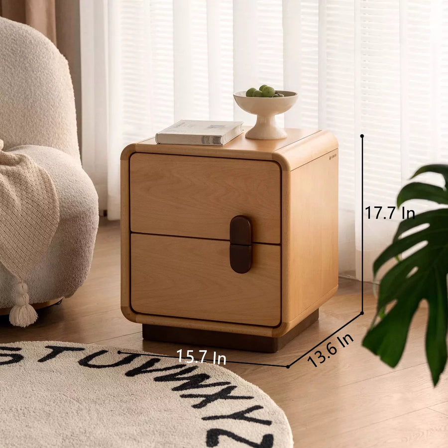 Beech Solid Wood Storage Nightstand