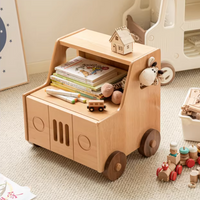 Wooden Children's Bedside Table Modern Simple Bedroom Storage Cabinet Home Cartoon Car Bedside Cabinet