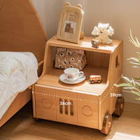 Wooden Children's Bedside Table Modern Simple Bedroom Storage Cabinet Home Cartoon Car Bedside Cabinet