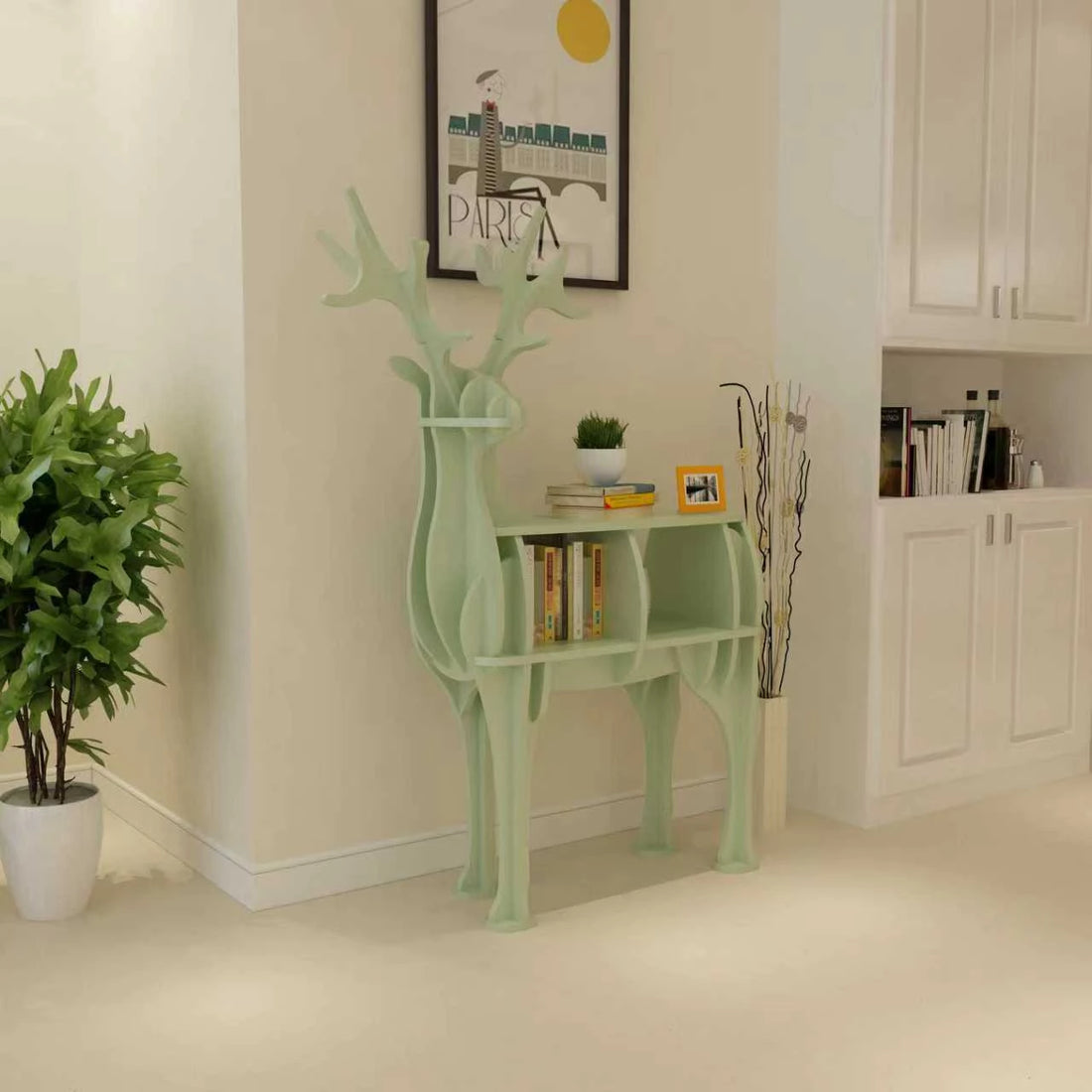 Creative Kids Bookshelf Wooden elk Animal Bookshelf