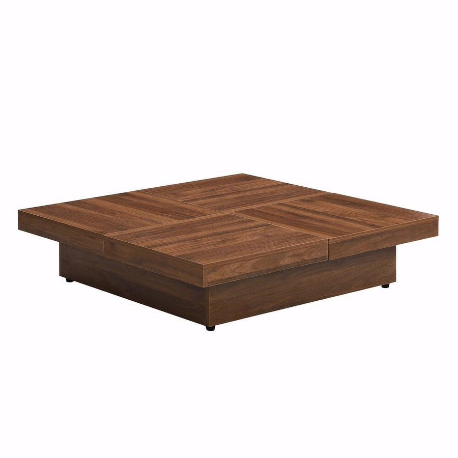 39.4'' Square Marble Veneer Coffee Table with Sliding Top Storage