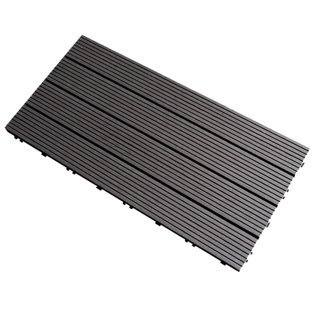 Composite Ridges 12''x 24'' Interlocking Composite Deck Tiles - Dark Gray (Pack of 10 ...