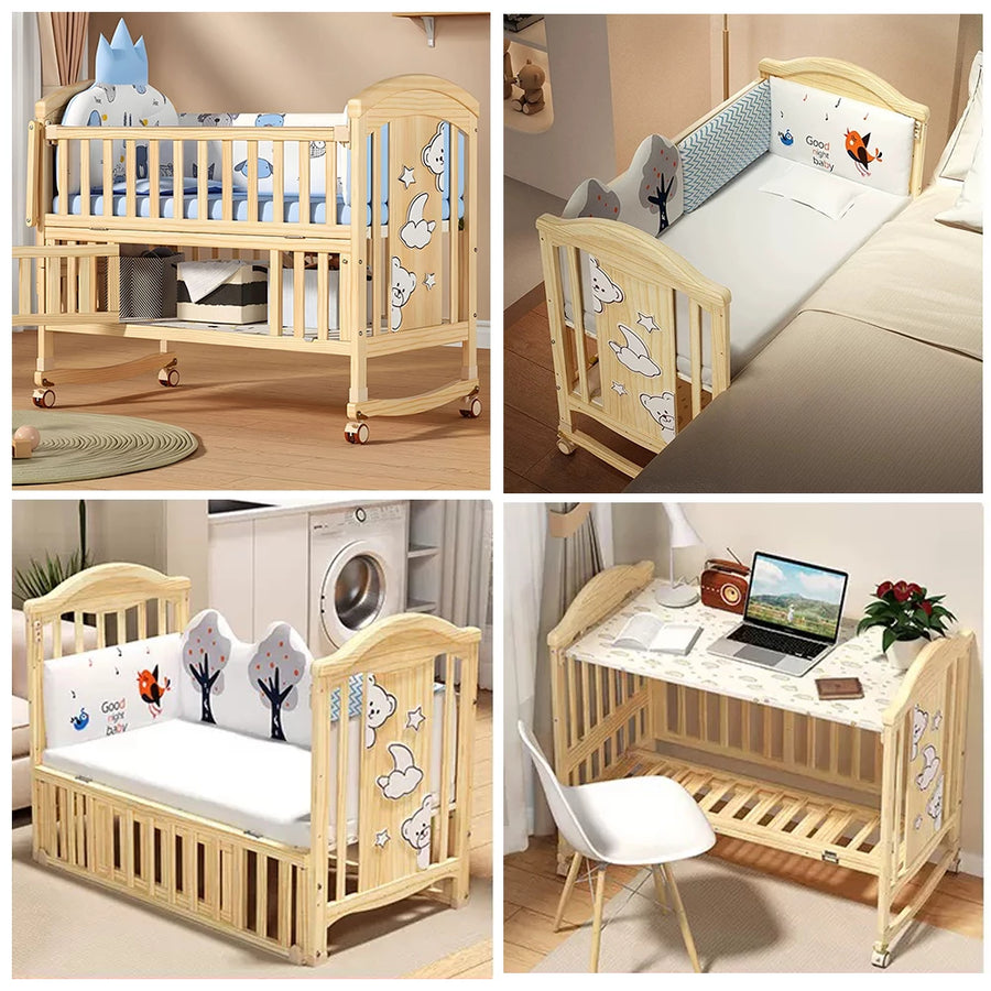 Pure Era Baby Crib Sets with Changing Table Infant Portable Crib