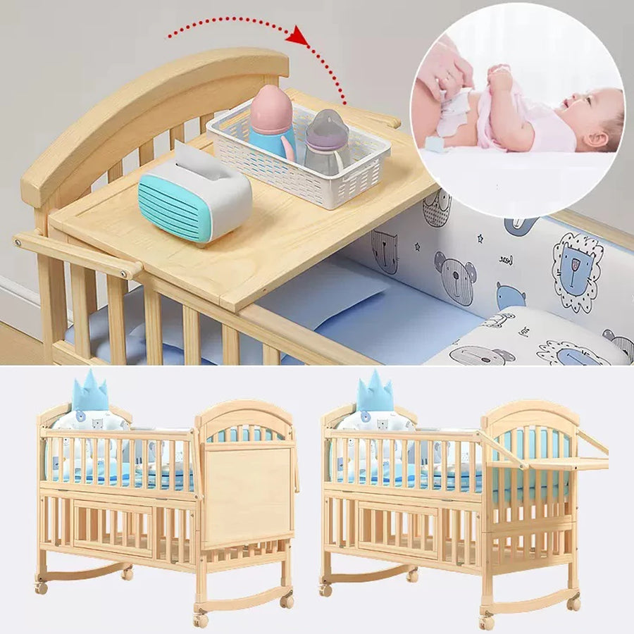 Pure Era Baby Crib Sets with Changing Table Infant Portable Crib