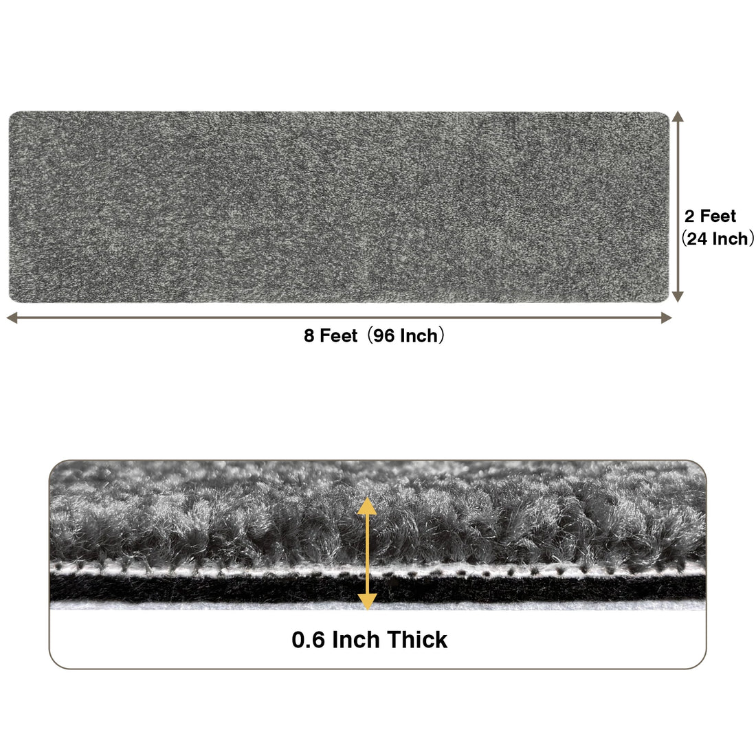 Non Slip Carpet Stair Treads Landing Mat - Cuttable Area Rug