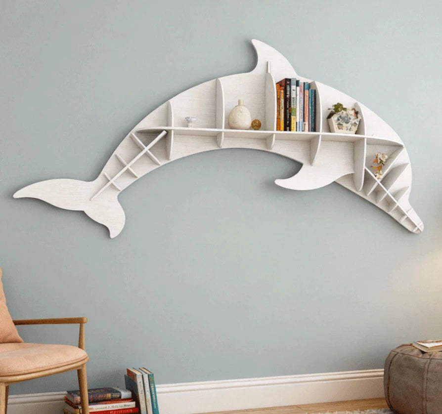Kids Creative Dolphin Bookshelf Locker Wooden