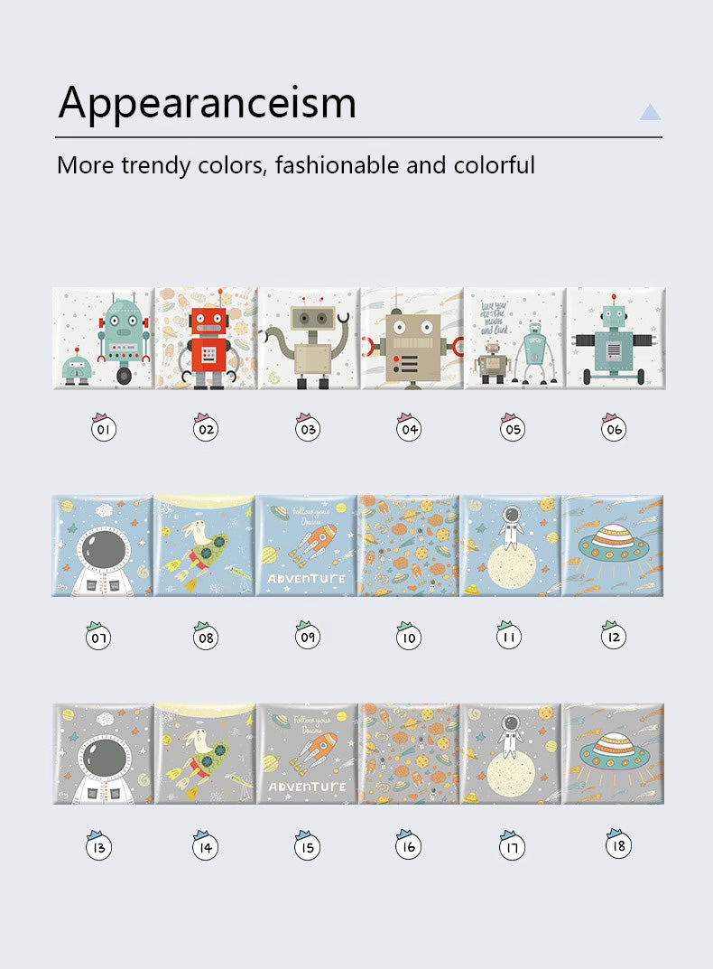 Bedside decorative soft package background wall soft package stickers self-adhesive bedroom anti-collision robot backrest custom astronaut wall enclosure