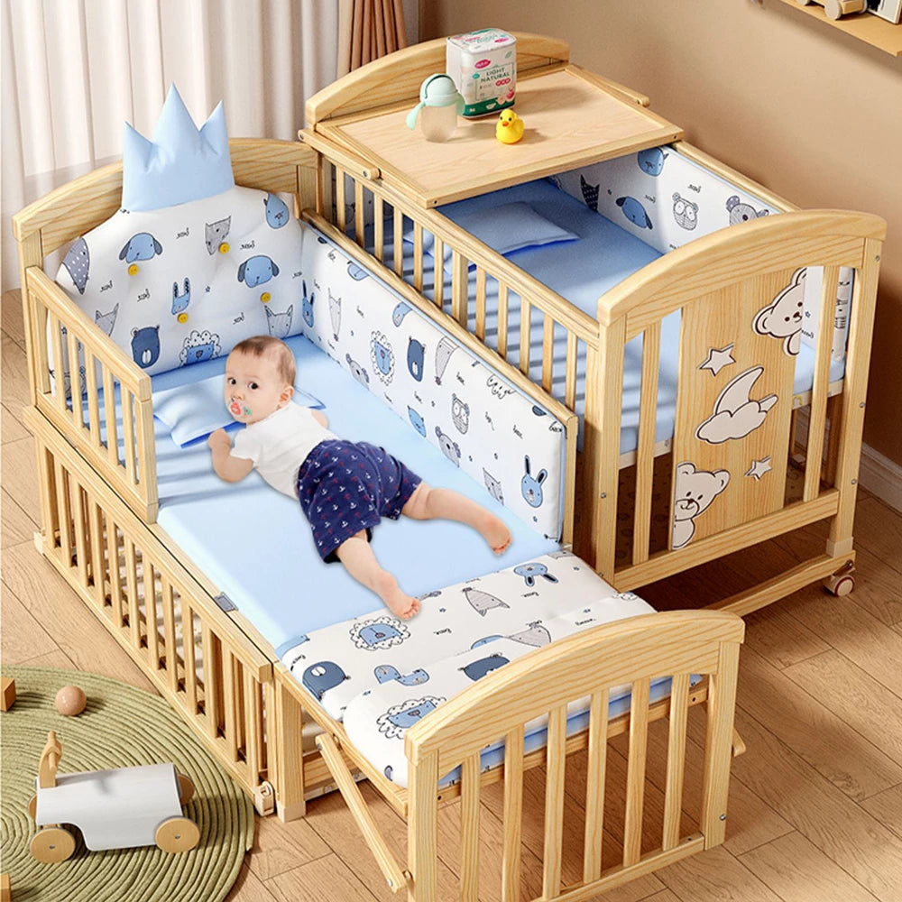 Pure Era Baby Crib Sets with Changing Table Infant Portable Crib