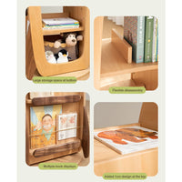 Solid wood 360° Rotating Bookshelf, 6 Layer Bookshelf, kids bookshelf storage rack