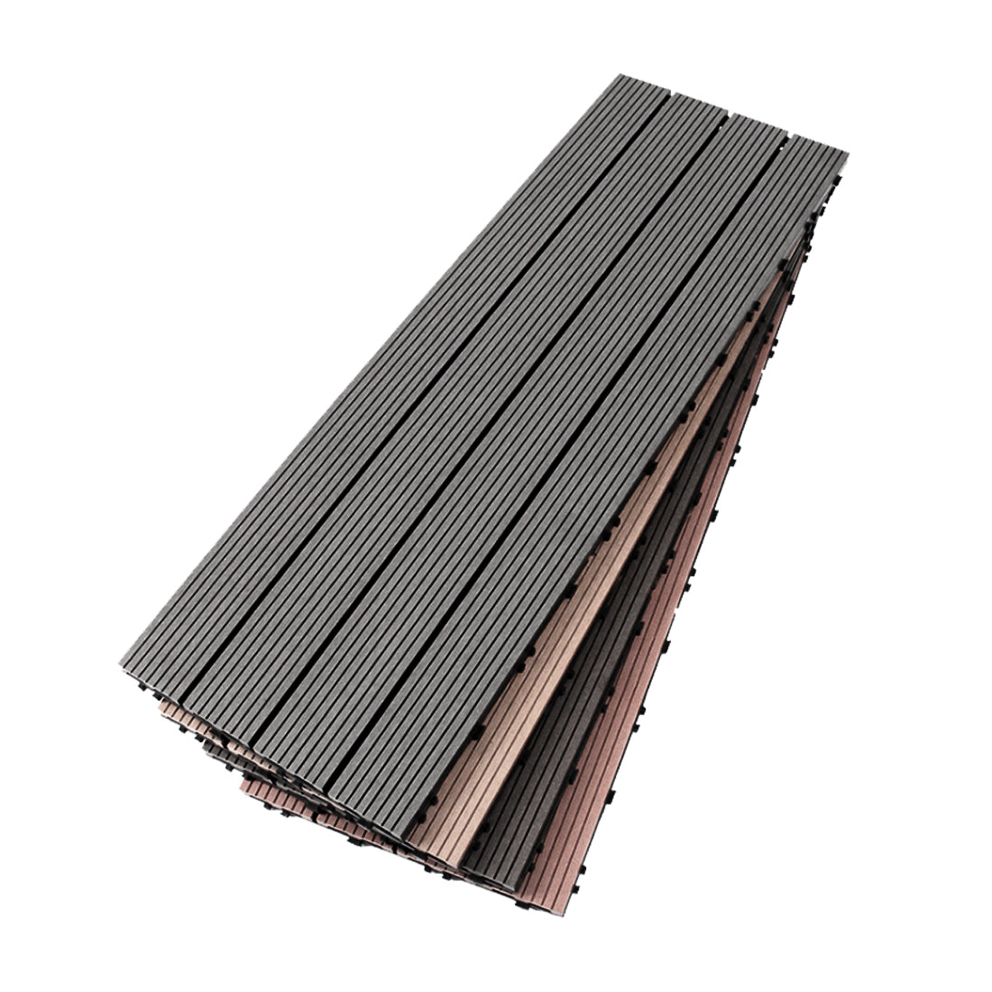 12''x 36'' Interlocking Composite Deck Tiles - Brown (Pack of 5)
