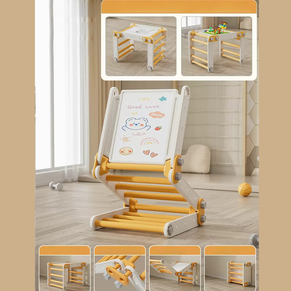 Foldable 3 in 1 Wooden Climbing Triangle Ladder Indoor Kids Play Gym Activity Climber Structure Toys