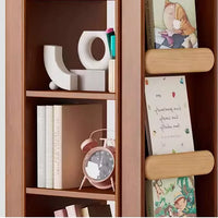 Solid Wood Kids 360° Rotating Bookshelf, Floor Standing Multi-Tier Children’s Book Rack, Montessori Book & Toy Storage Organizer for Living Room & Bedroom