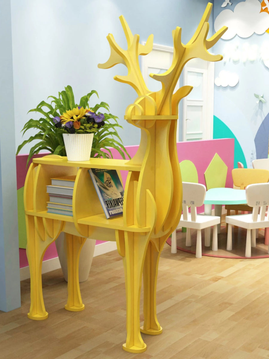 Creative Kids Bookshelf Wooden elk Animal Bookshelf