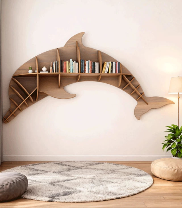 Kids Creative Dolphin Bookshelf Locker Wooden