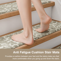 Staircase Step Treads Foam Stair Pads Cushioned  | 8" x 30" PVC Material(Set of 2,12)