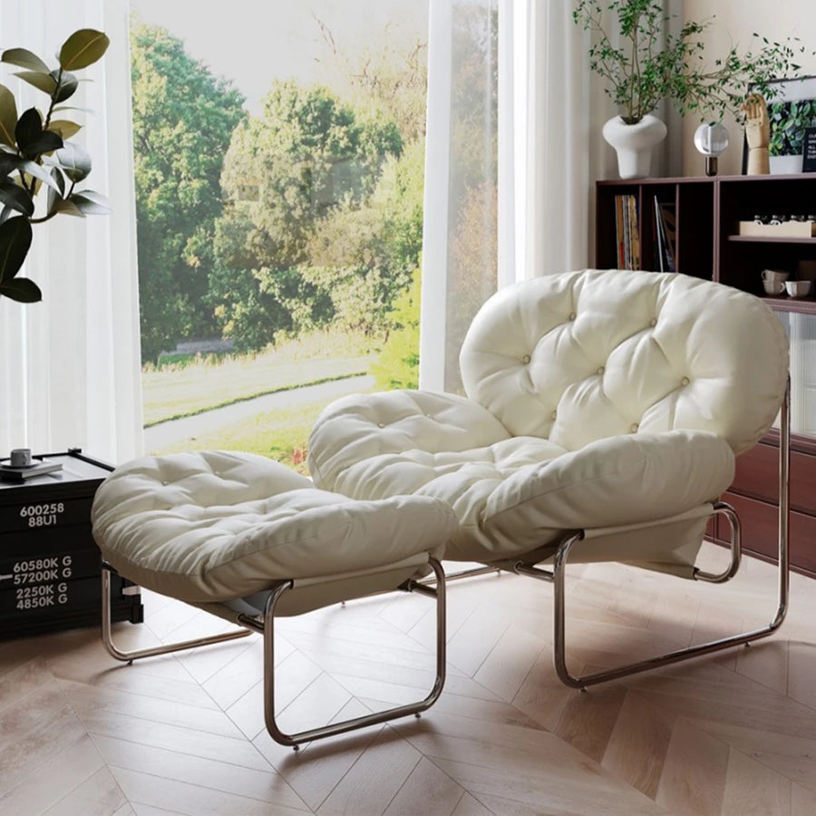 Single Sofa Chair Minimalist Light Luxury Cream Style Leisure Chair Living Room Vintage Bauhaus Style Retro Chair